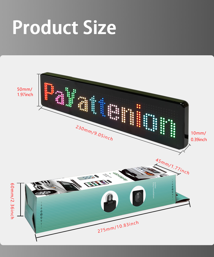 Custom USB mini programmable moving message advertising sign App Controlled Led Display Screen for taxi car（images 8）