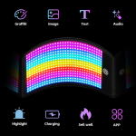 Mini LED Signs Rechargeable Wireless Bluetooth LED Message Sign, Smart App Control Programmable Custom LED Matrix Panel for Message Tag LED Badge Business Card