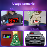 Mini LED Signs Rechargeable Wireless Bluetooth LED Message Sign, Smart App Control Programmable Custom LED Matrix Panel for Message Tag LED Badge Business Card