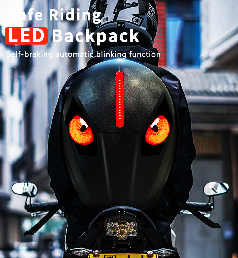 APP control Eyes Knight Bag Laptop backpack Motorcycle Riding Bag Led Display Backpack Waterproof Hard Shell DIY LED Backpack（images 1）