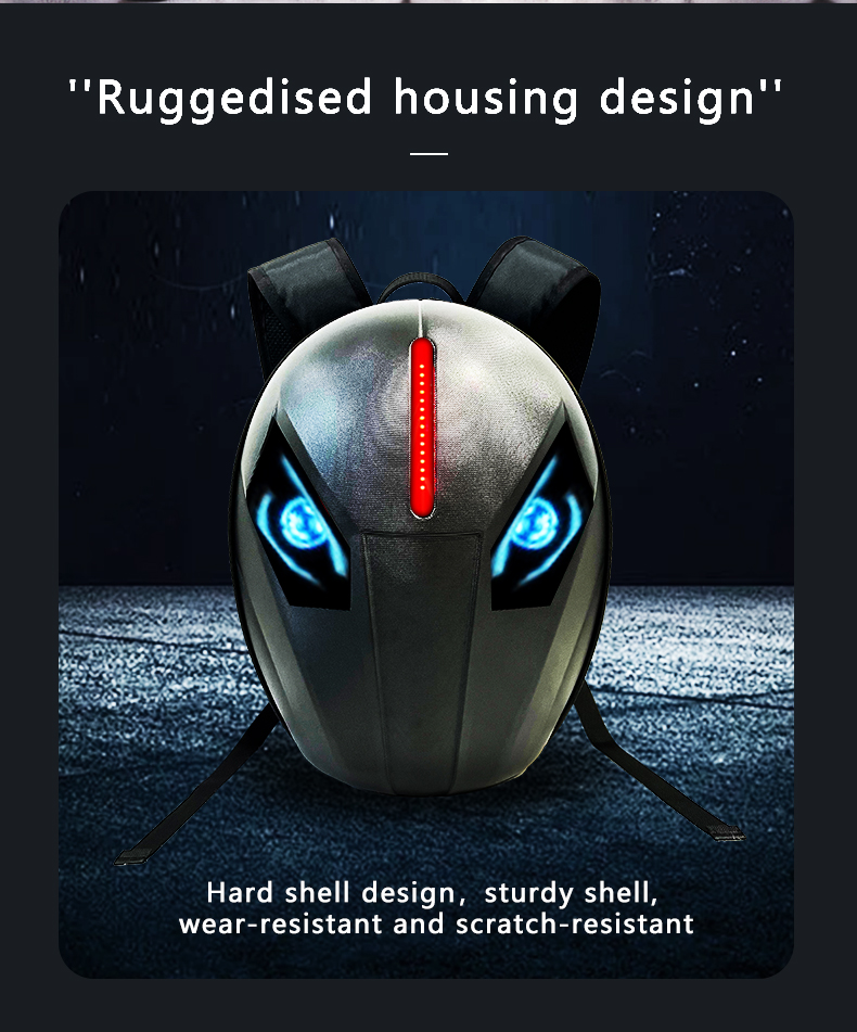 APP control Eyes Knight Bag Laptop backpack Motorcycle Riding Bag Led Display Backpack Waterproof Hard Shell DIY LED Backpack（images 4）