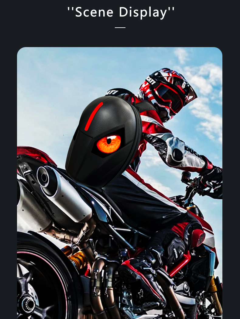 APP control Eyes Knight Bag Laptop backpack Motorcycle Riding Bag Led Display Backpack Waterproof Hard Shell DIY LED Backpack（images 5）