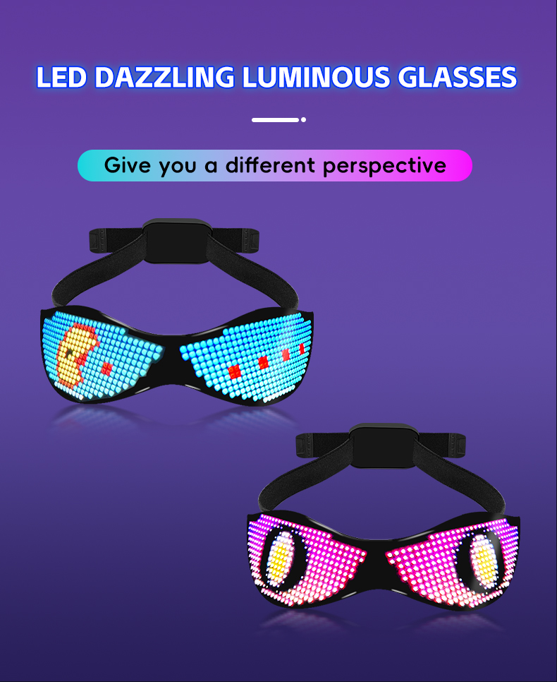 LED Glasses Light Up Dynamic Party Favor Glasses Festival Christmas USB Rechargeable LED Rave Glowing Flashing Glasses（images 1）
