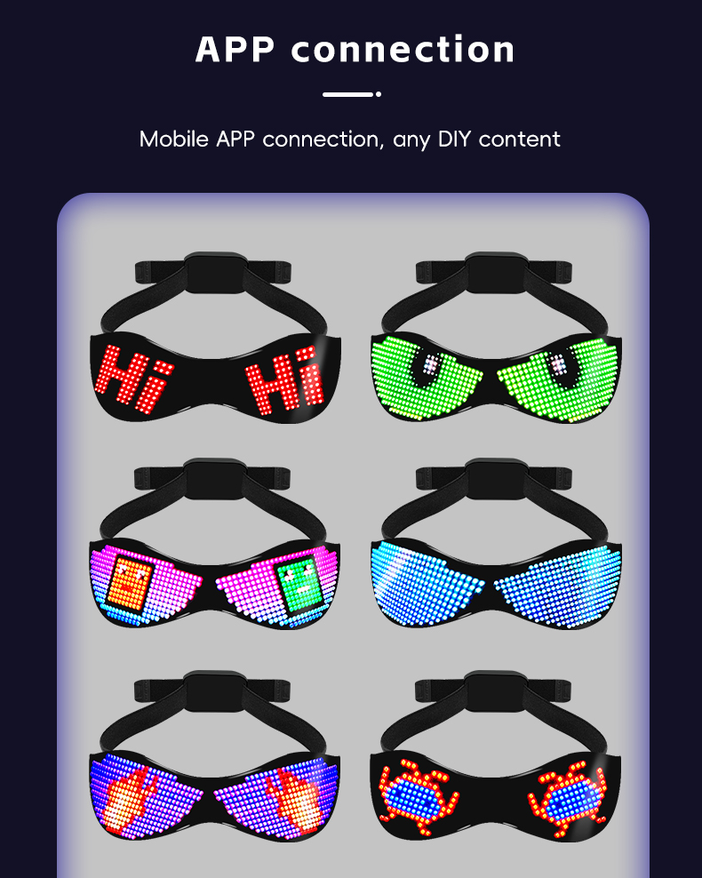 LED Glasses Light Up Dynamic Party Favor Glasses Festival Christmas USB Rechargeable LED Rave Glowing Flashing Glasses（images 3）