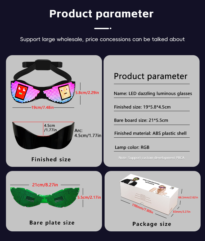 LED Glasses Light Up Dynamic Party Favor Glasses Festival Christmas USB Rechargeable LED Rave Glowing Flashing Glasses（images 8）