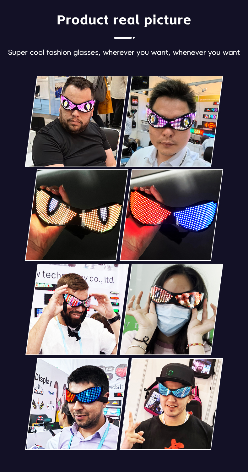 LED Glasses Light Up Dynamic Party Favor Glasses Festival Christmas USB Rechargeable LED Rave Glowing Flashing Glasses（images 9）