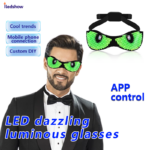 LED Glasses Light Up Dynamic Party Favor Glasses Festival Christmas USB Rechargeable LED Rave Glowing Flashing Glasses