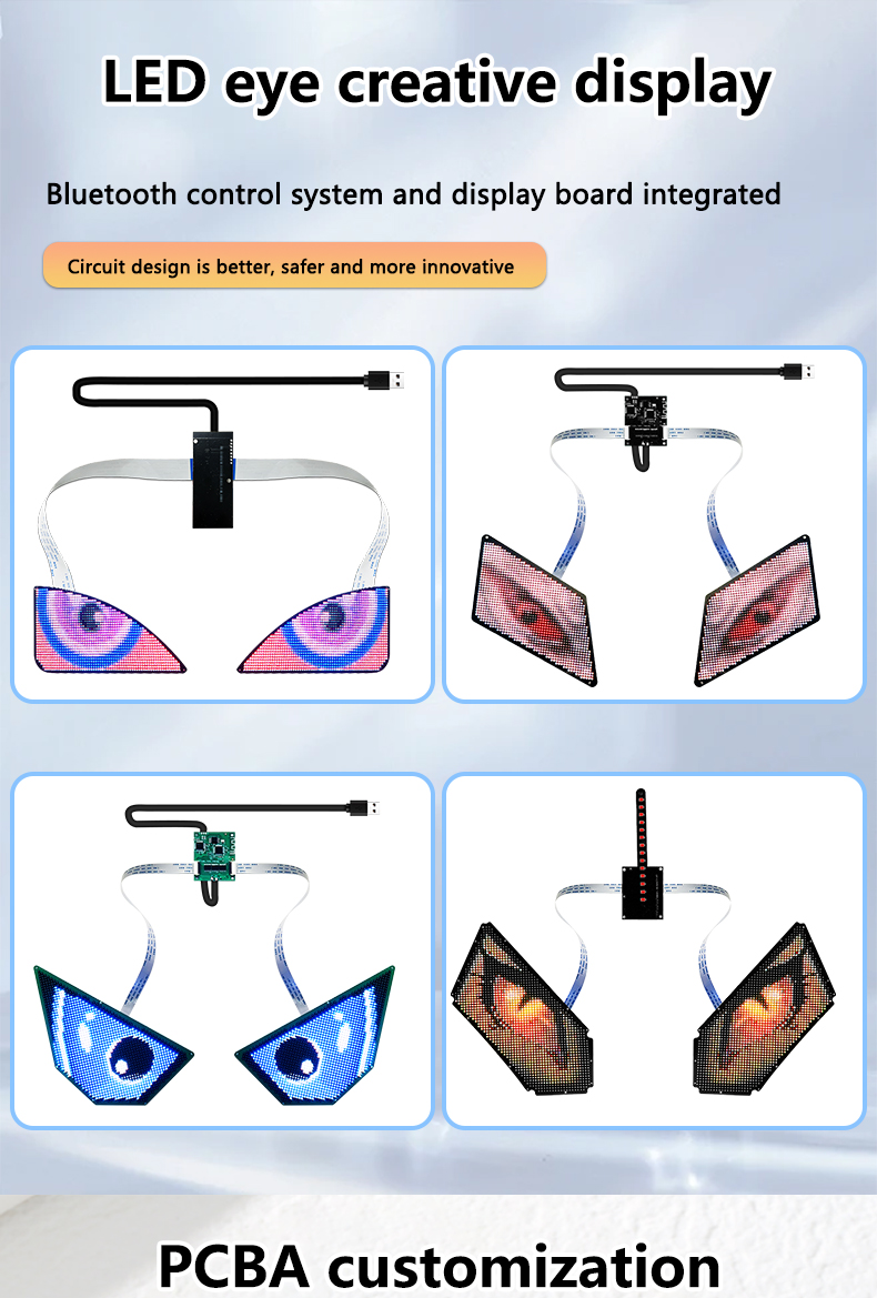 Winking Eyes LED Panel Display LED Angel Eyes Blinking Screen APP Programmable LED Eye Display for Car Backpack LED Screen（images 3）
