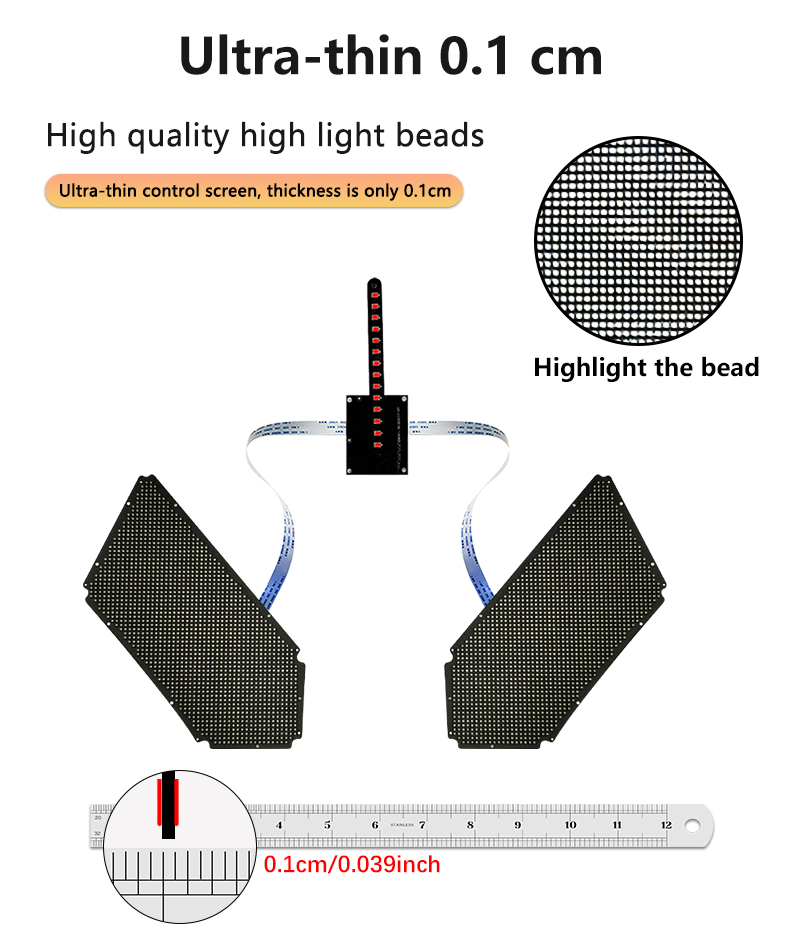Winking Eyes LED Panel Display LED Angel Eyes Blinking Screen APP Programmable LED Eye Display for Car Backpack LED Screen（images 5）