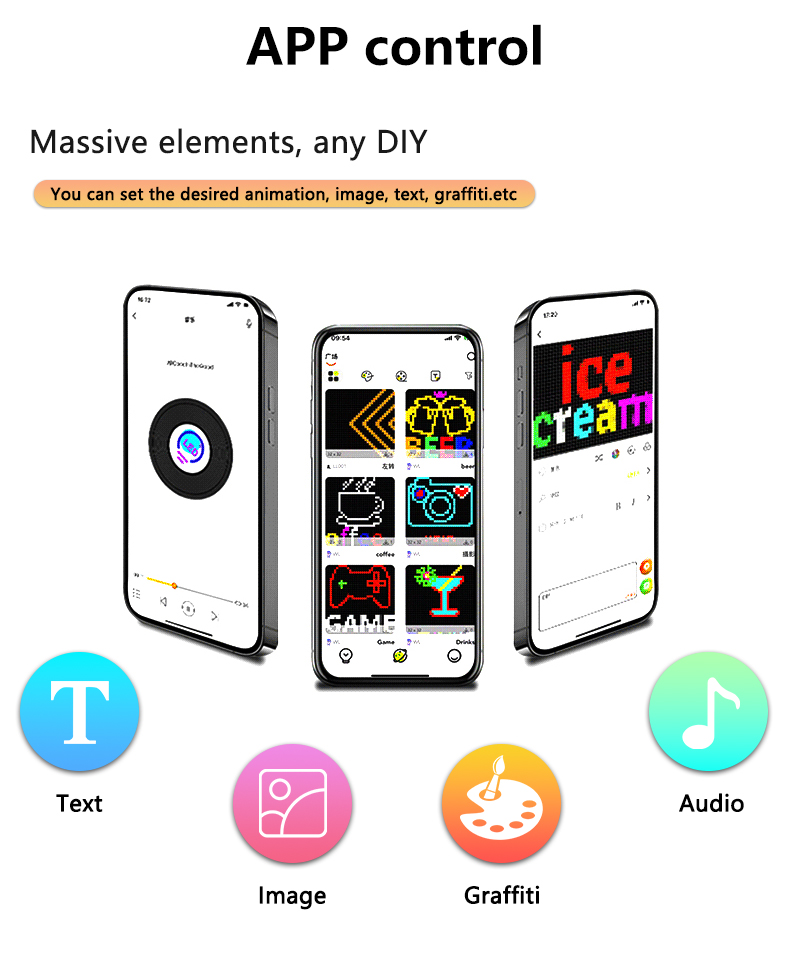 Winking Eyes LED Panel Display LED Angel Eyes Blinking Screen APP Programmable LED Eye Display for Car Backpack LED Screen（images 6）