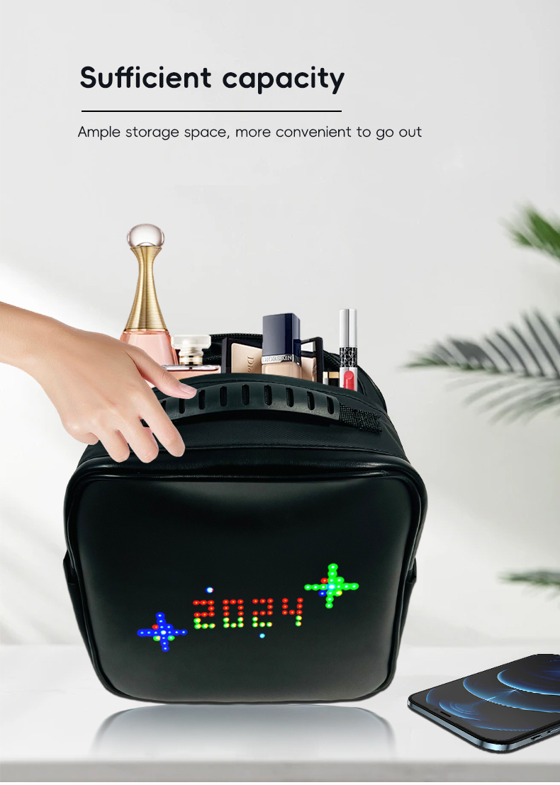 LED Display Single Shoulder Bag LED light multi-function dynamic advertising sling Bag led screen bag With led display（images 5）