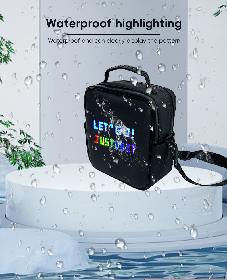 LED Display Single Shoulder Bag LED light multi-function dynamic advertising sling Bag led screen bag With led display（images 7）