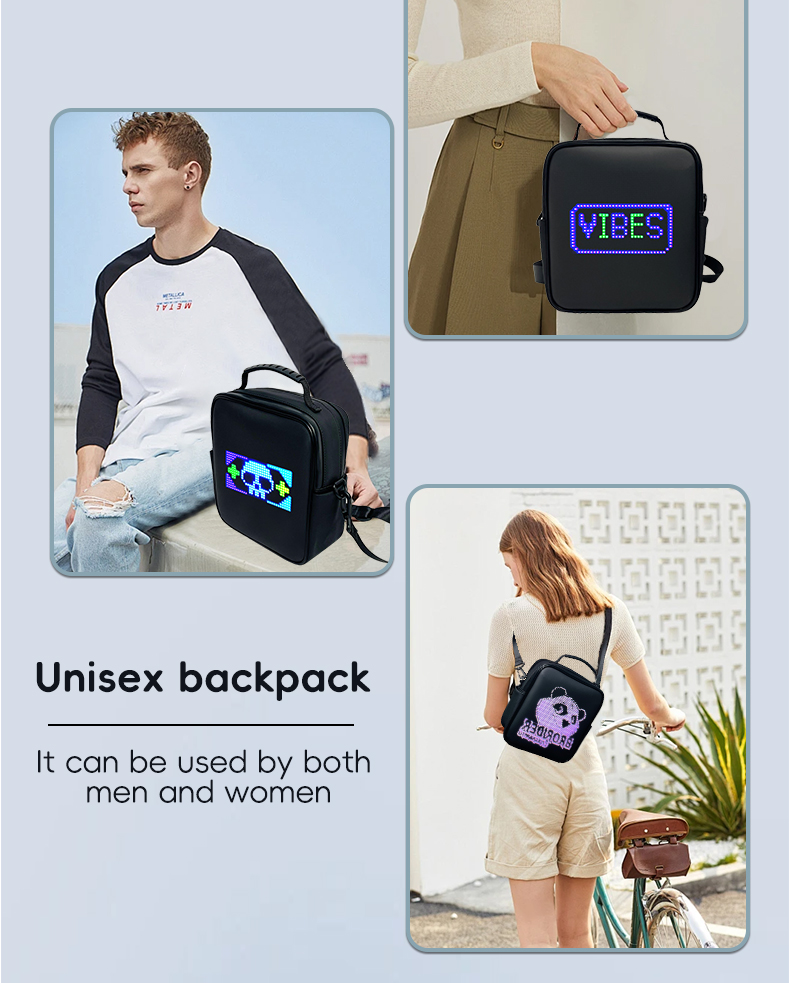 LED Display Single Shoulder Bag LED light multi-function dynamic advertising sling Bag led screen bag With led display（images 11）