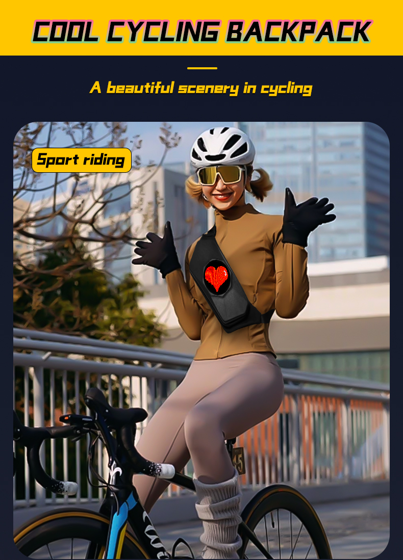 LED Screen Display Sling Bag Crossbody Shoulder Chest Bag Travel Backpack Hiking Bag With LED Screen Display（images 7）