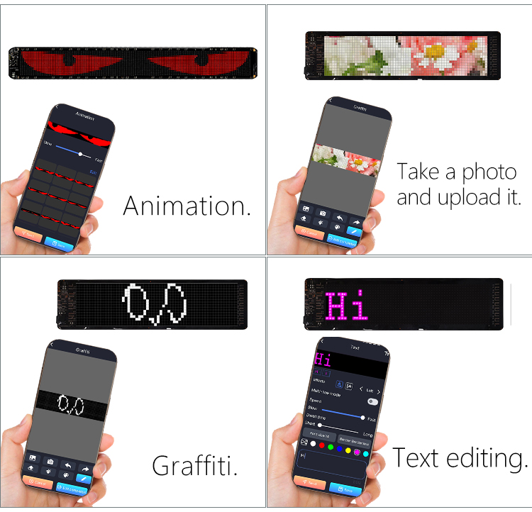 Internet celebrity truck devil eye LED screen car eye light truck dynamic LED light smart car sticker Factory direct sales（images 12）