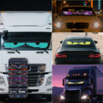 Internet celebrity truck devil eye LED screen car eye light truck dynamic LED light smart car sticker Factory direct sales