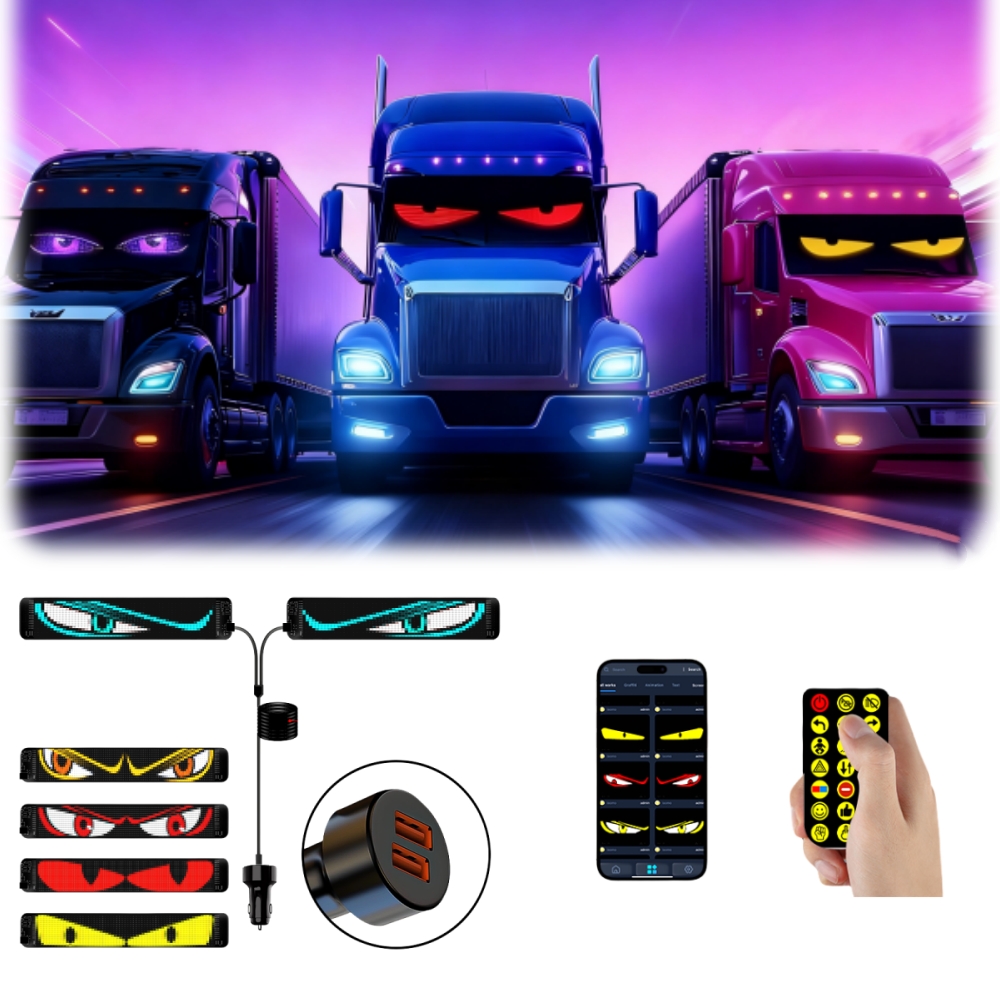 Internet celebrity truck devil eye LED screen c...