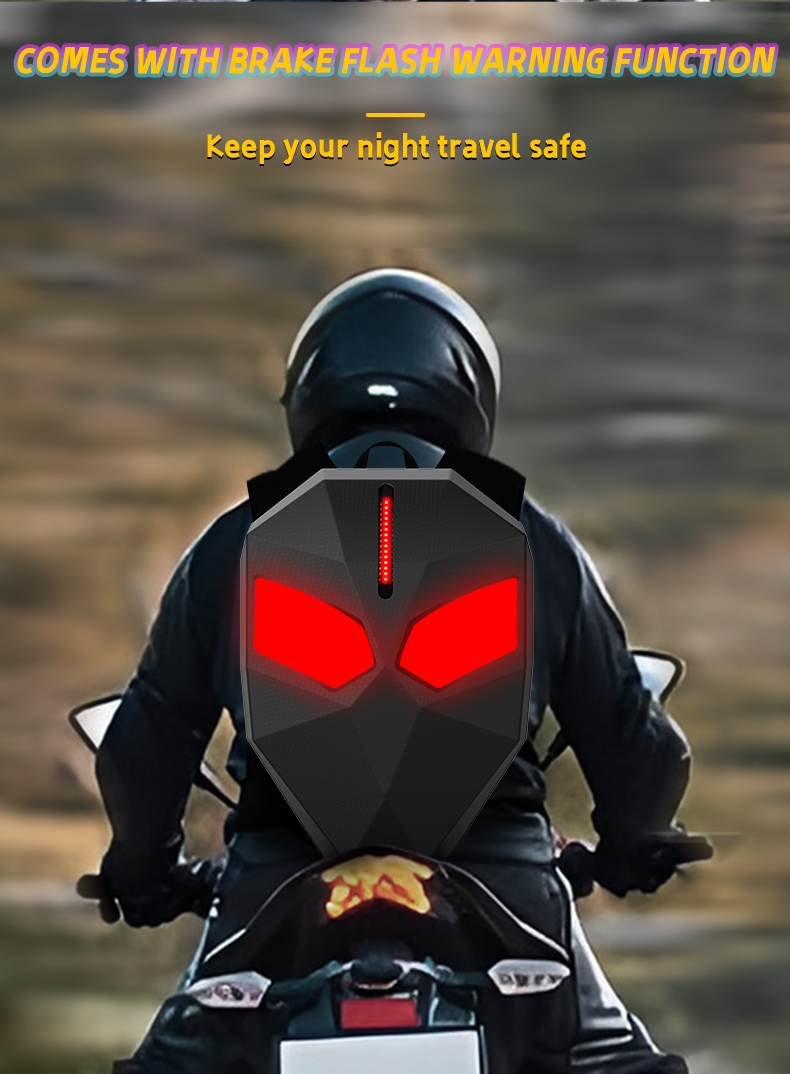 LED Backpack Motorcycle Backpack DIY programming backpack ravel and Camping Storage Bag Carbon fibre texture（images 2）