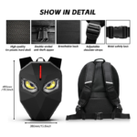 LED Backpack Motorcycle Backpack DIY programming backpack ravel and Camping Storage Bag Carbon fibre texture
