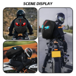 LED Backpack Motorcycle Backpack DIY programming backpack ravel and Camping Storage Bag Carbon fibre texture