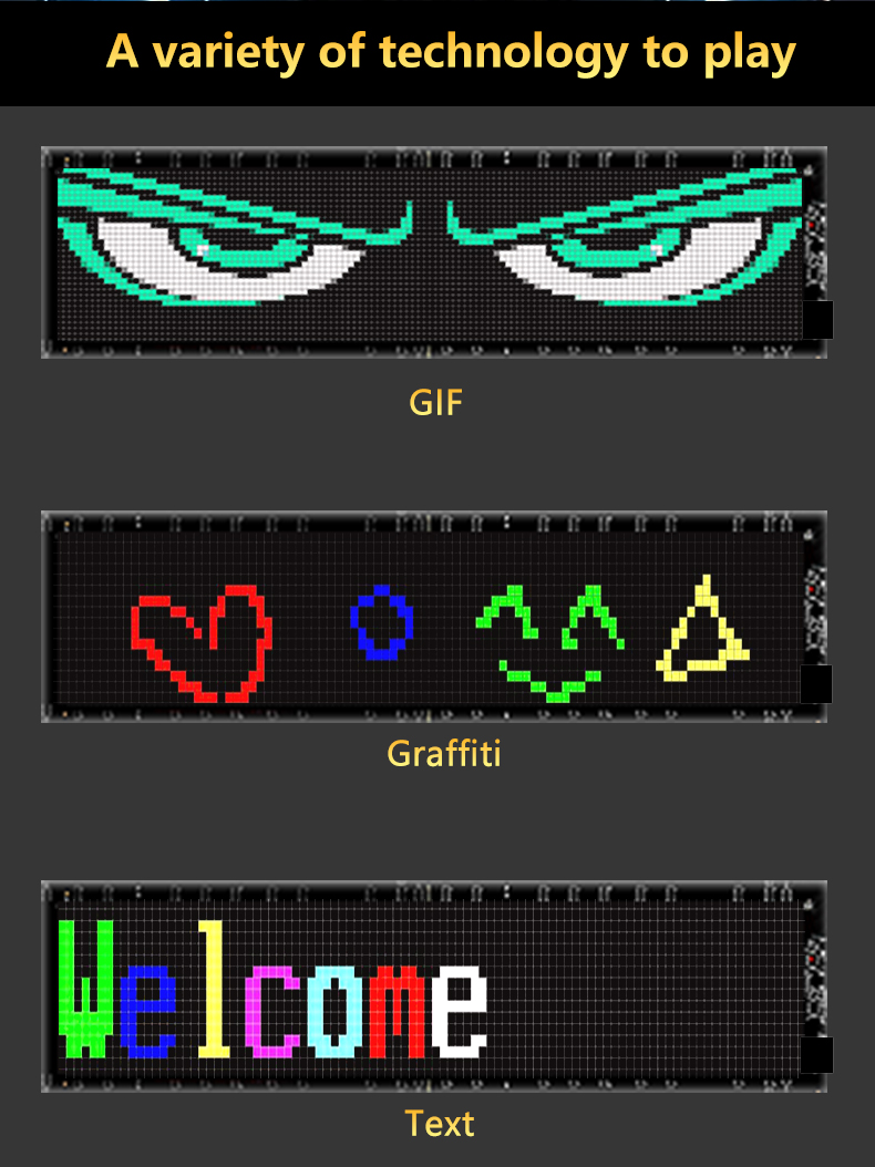 Car Turck Advertising Scrolling LED Sign App Control Eyes Light Custom Text Pattern Animation Programmable LED Display（images 4）