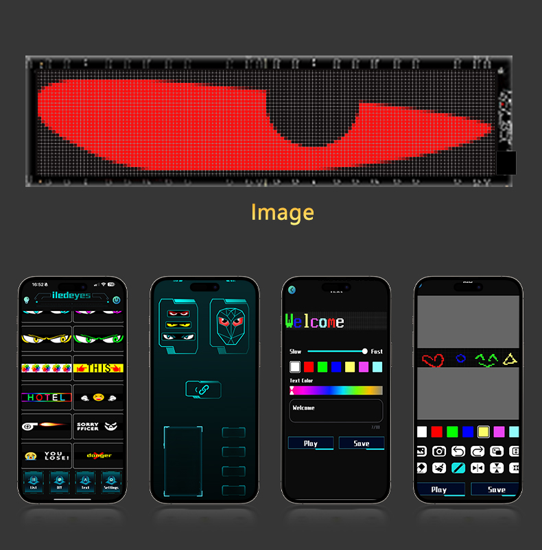 Car Turck Advertising Scrolling LED Sign App Control Eyes Light Custom Text Pattern Animation Programmable LED Display（images 5）