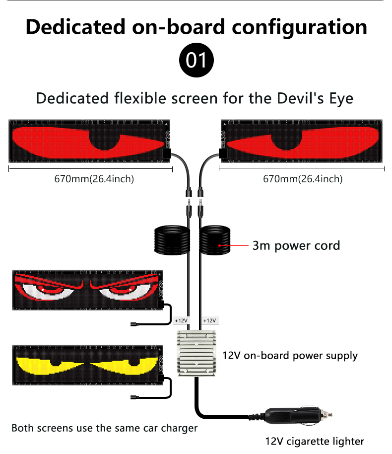 Car Turck Advertising Scrolling LED Sign App Control Eyes Light Custom Text Pattern Animation Programmable LED Display（images 7）