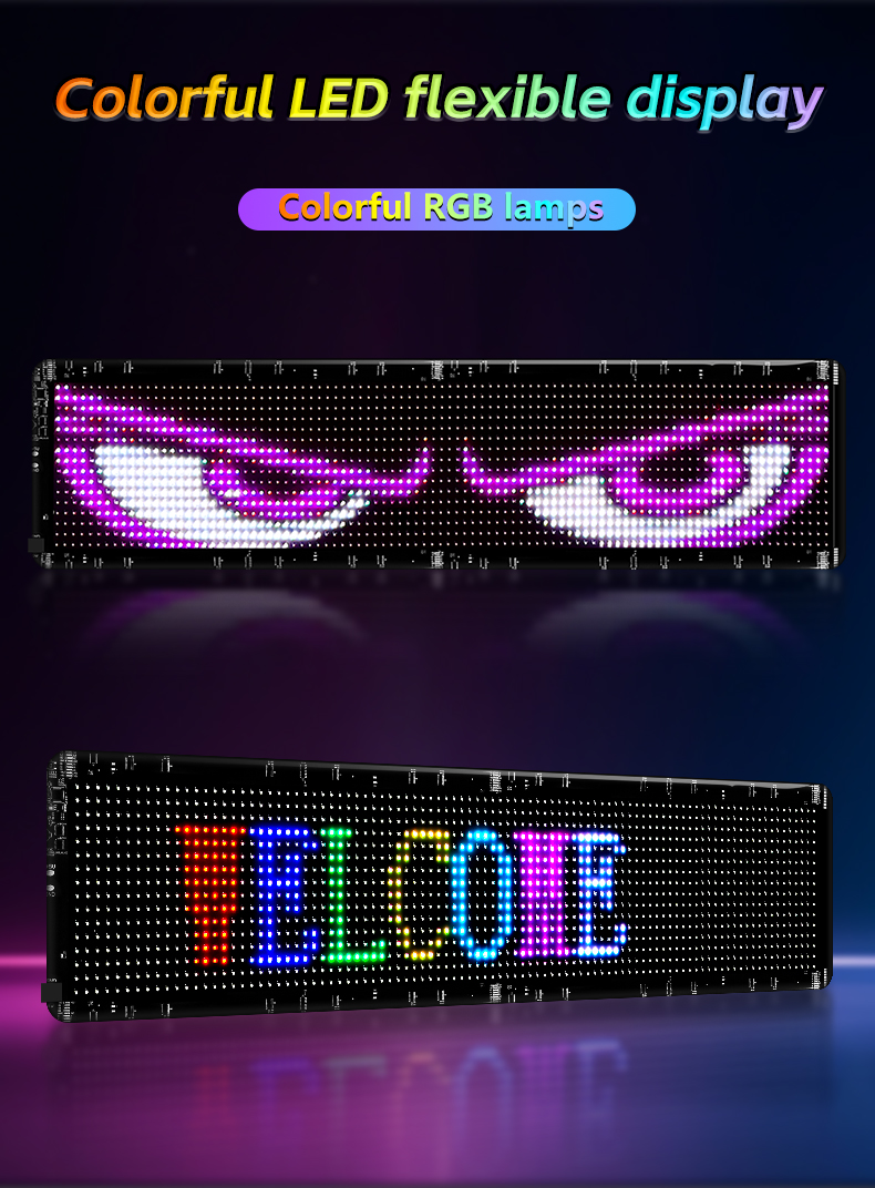 Manufacturer Others Car Light Accessories LED Matrix Panel for Truck LED Eyes for Car Customized Messages Advertising Strip（images 1）