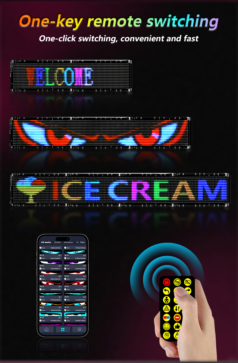 Manufacturer Others Car Light Accessories LED Matrix Panel for Truck LED Eyes for Car Customized Messages Advertising Strip（images 5）