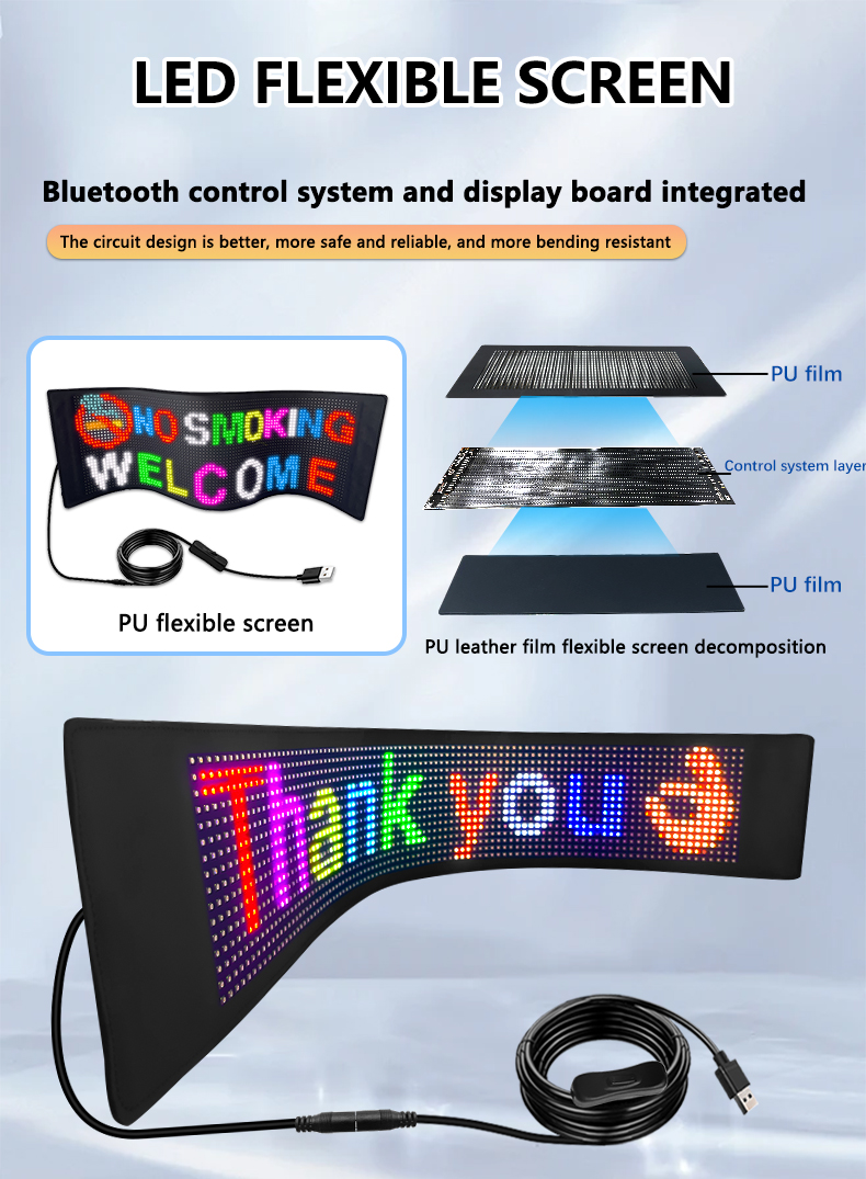 Demon Eye 5V USB Cable RGB DIY Text Animation Outdoor Free Design APP Control Flexible Panel Lights（images 1）