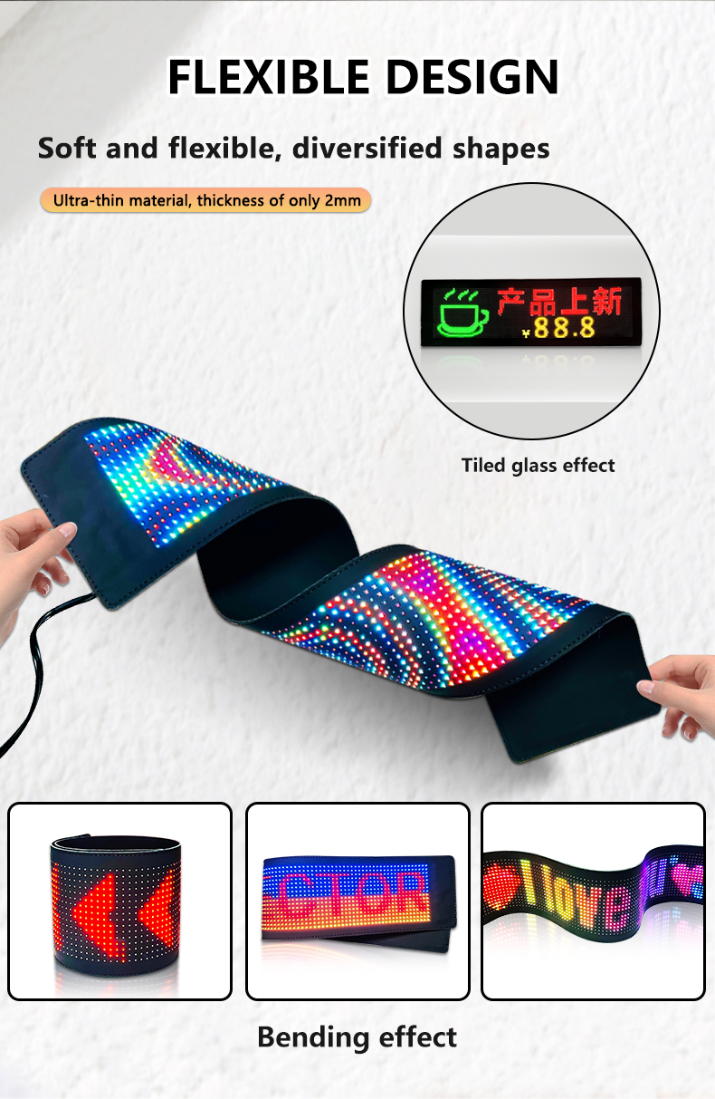 Demon Eye 5V USB Cable RGB DIY Text Animation Outdoor Free Design APP Control Flexible Panel Lights（images 4）