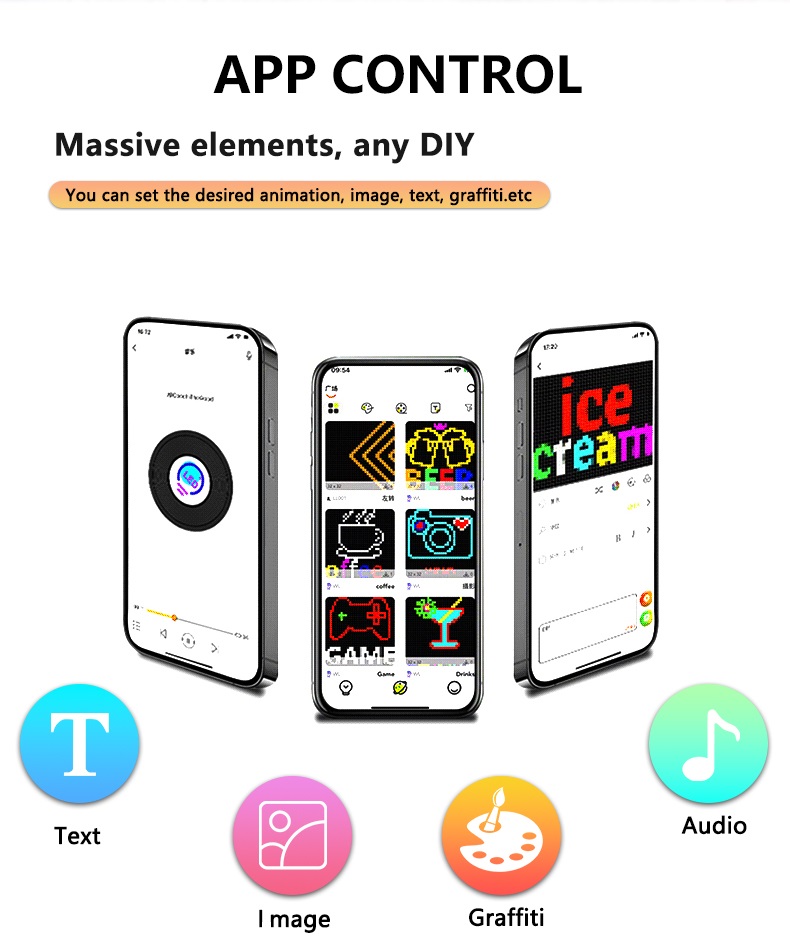 Demon Eye 5V USB Cable RGB DIY Text Animation Outdoor Free Design APP Control Flexible Panel Lights（images 5）