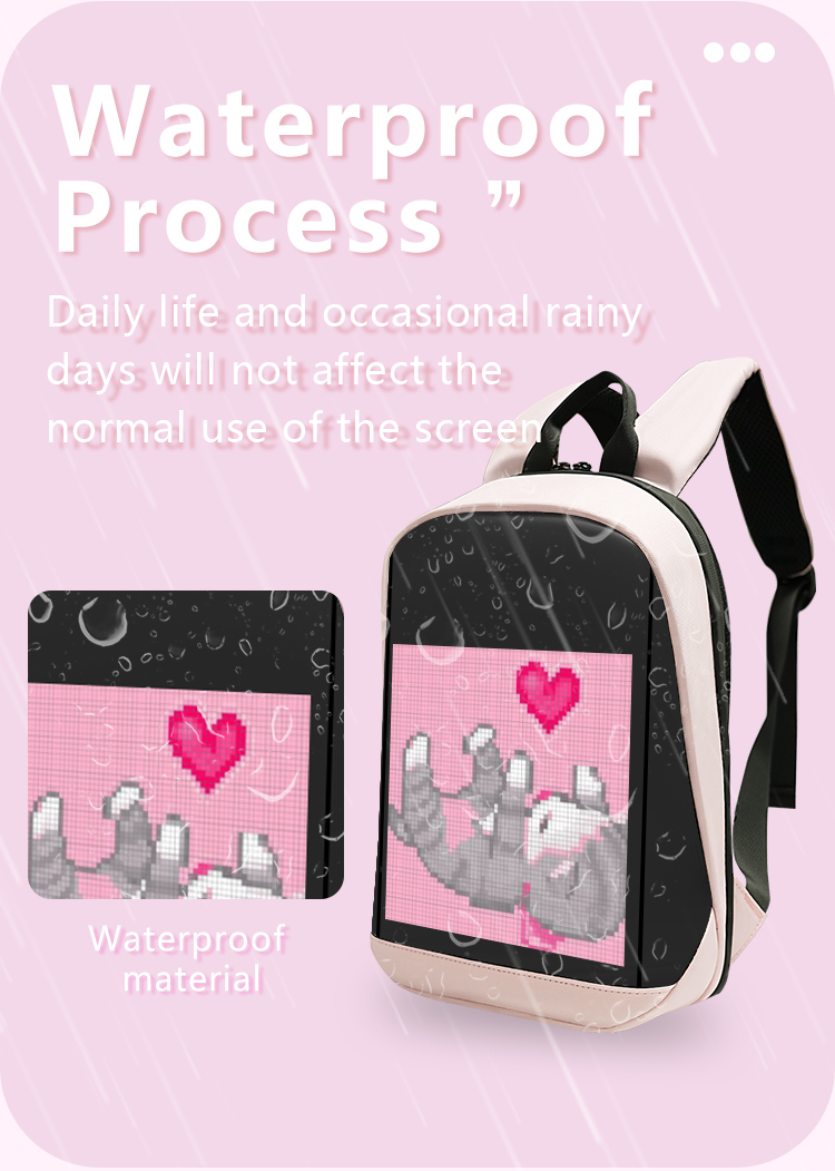 LED Display Waterproof Bag RGB Full Color LED Screen Backpack APP Control LED Bag Women Led Backpack Display（images 6）