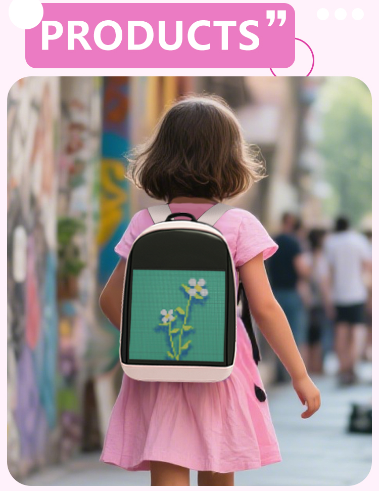 LED Display Waterproof Bag RGB Full Color LED Screen Backpack APP Control LED Bag Women Led Backpack Display（images 10）