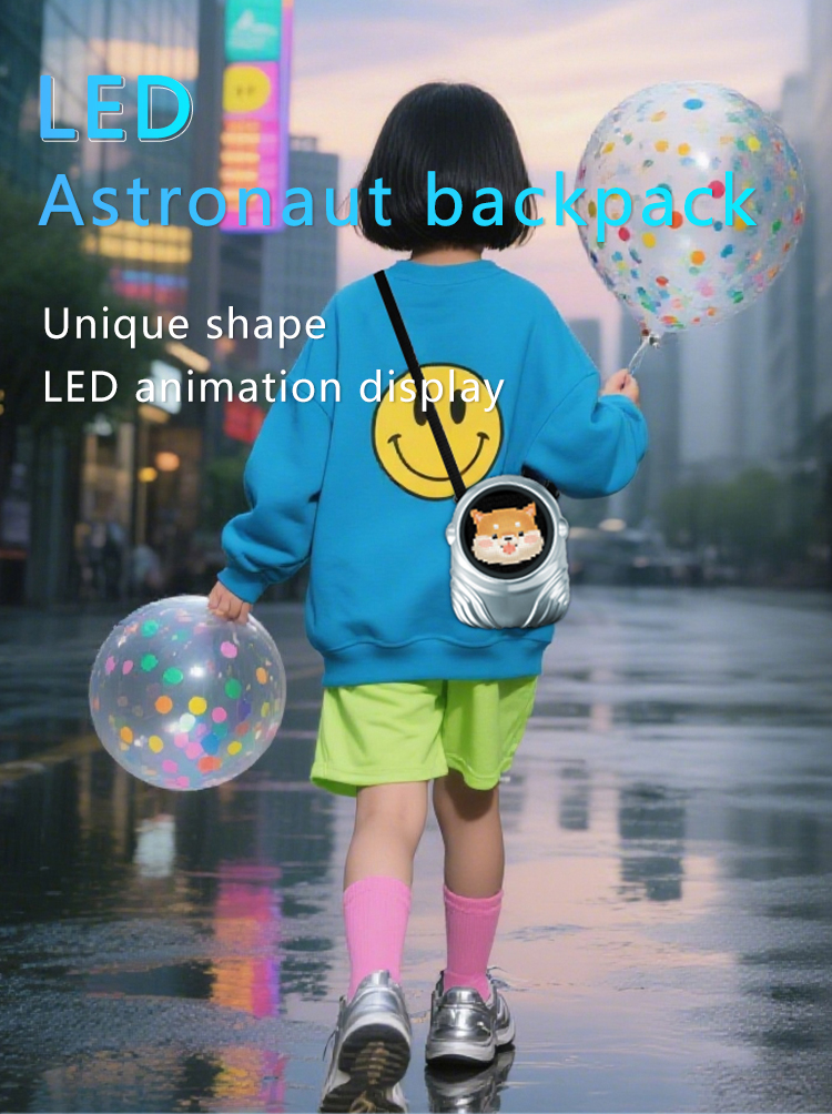 2025 Hot Selling Cute Astronaut Mini Backpack with LED Screen for Kids, Unique Casual Daypack（images 1）