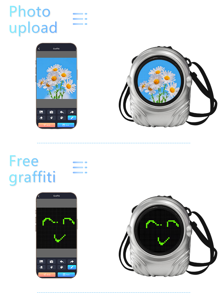 2025 Hot Selling Cute Astronaut Mini Backpack with LED Screen for Kids, Unique Casual Daypack（images 4）