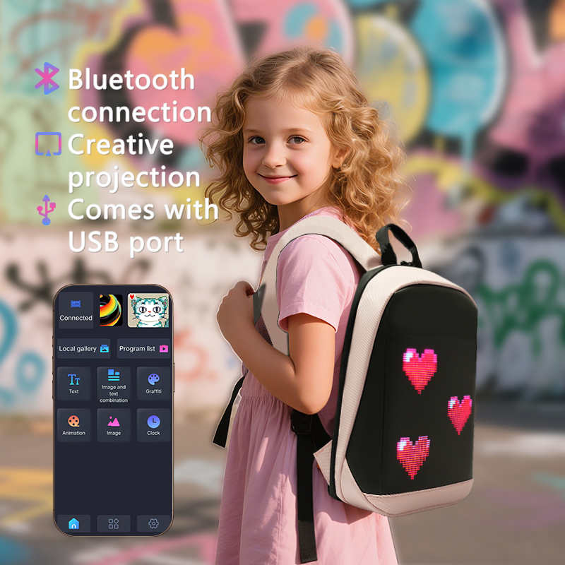 LED Display Waterproof Bag RGB Full Color LED Screen Backpack APP ...