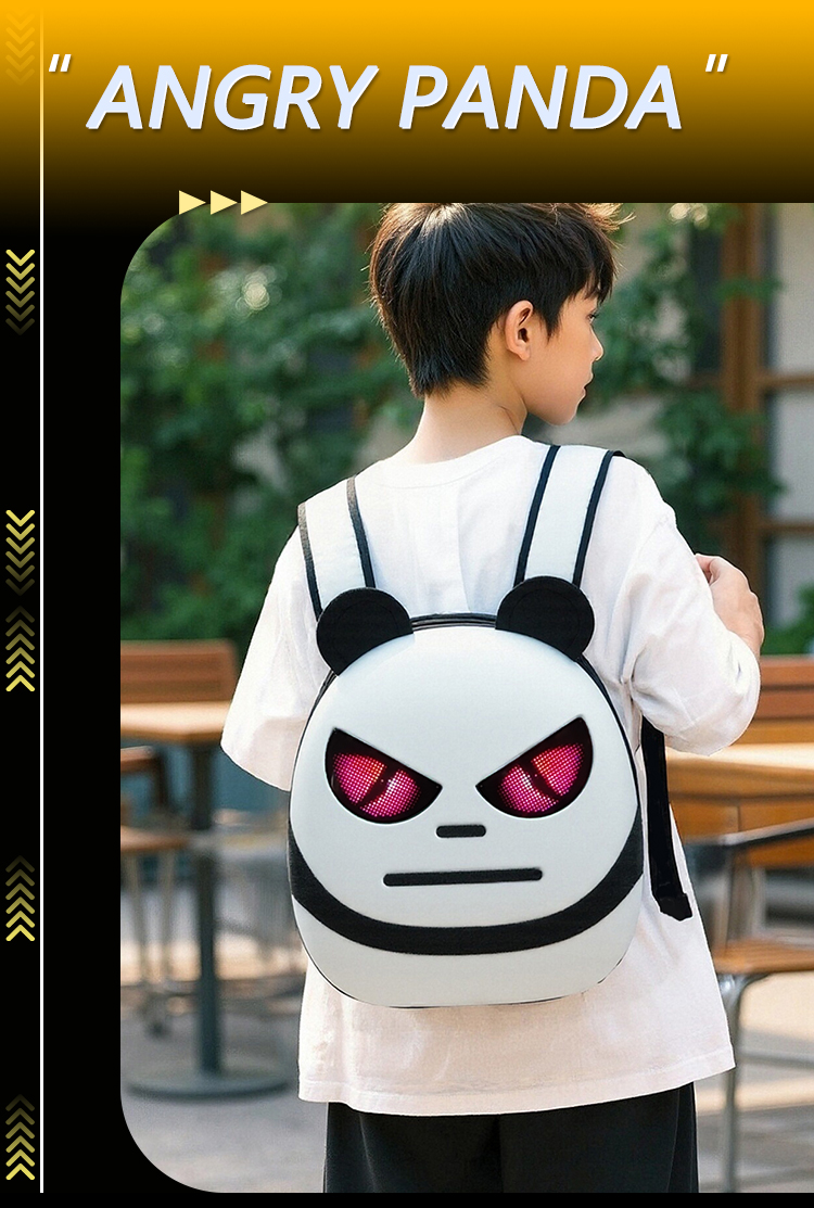 New LED Backpack Customized DIY Dynamic Devil Eyes Light Display Screen Mobile Control Advertising School Bags with a Screen（images 1）