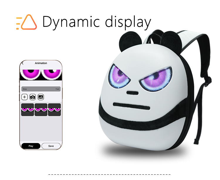 New LED Backpack Customized DIY Dynamic Devil Eyes Light Display Screen Mobile Control Advertising School Bags with a Screen（images 3）