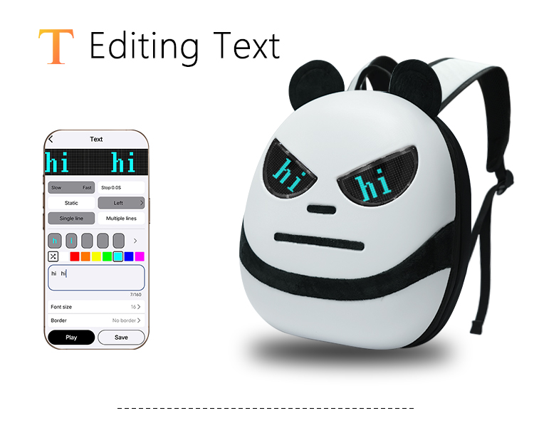 New LED Backpack Customized DIY Dynamic Devil Eyes Light Display Screen Mobile Control Advertising School Bags with a Screen（images 4）