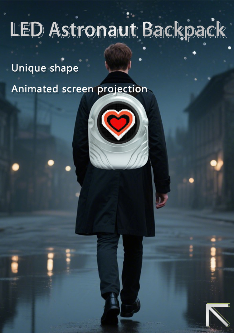 Astronaut Style Smart LED Backpack Custom Text/Image APP Controlled LED Display Backpack（images 1）