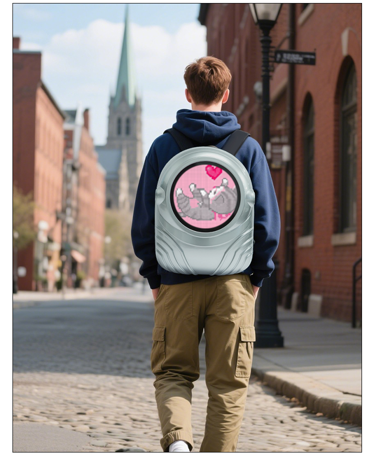 Astronaut Style Smart LED Backpack Custom Text/Image APP Controlled LED Display Backpack（images 11）