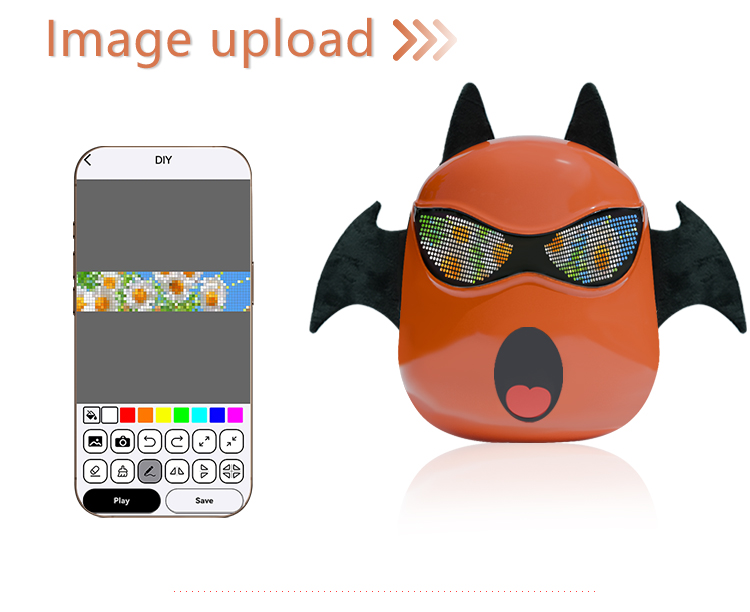 Devil Wings Horns APP Controlled Glowing Eyes Practical Compact Casual Sports Backpack with Childlike Innocence Multiple Colors（images 5）