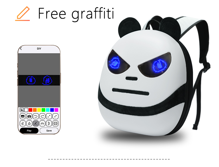 New LED Backpack Customized DIY Dynamic Devil Eyes Light Display Screen Mobile Control Advertising School Bags with a Screen（images 6）