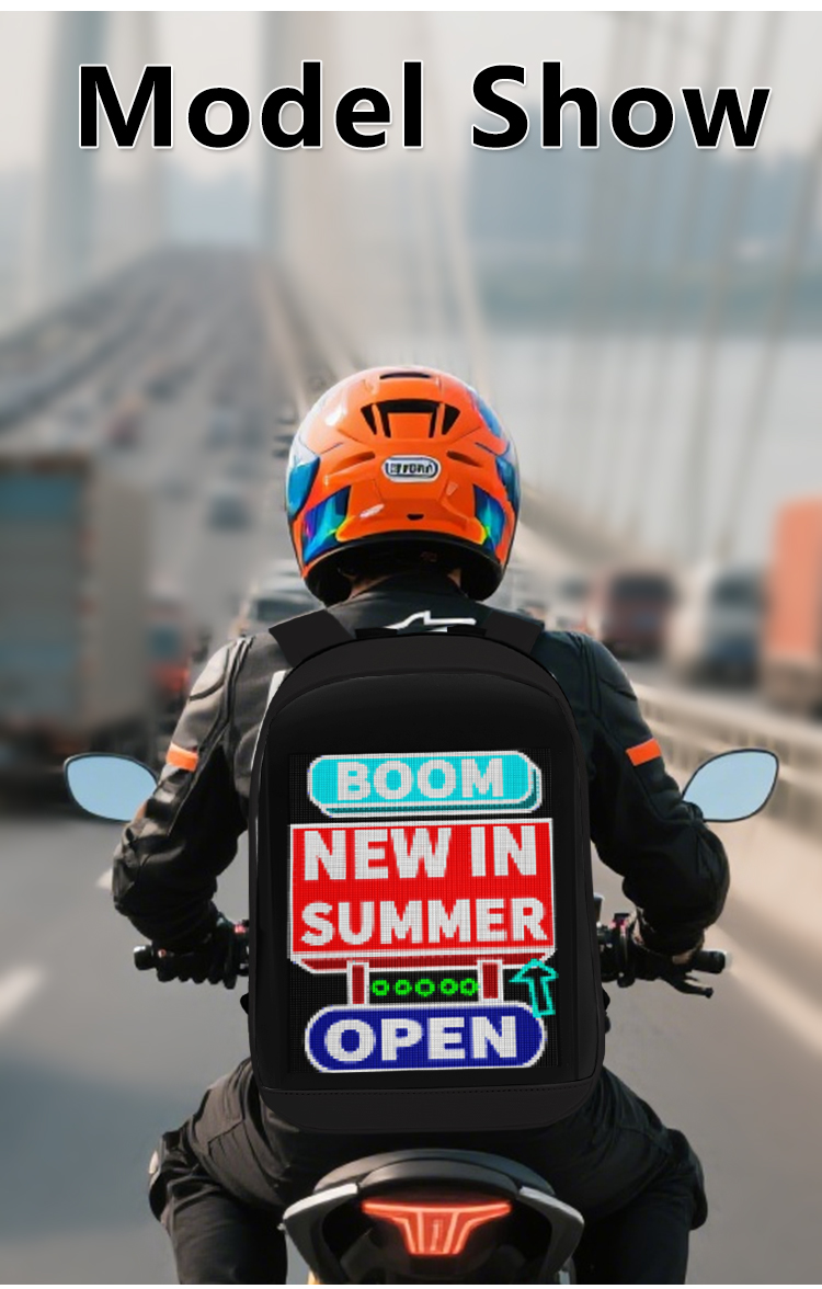 Pixel 96*128 LED Backpack High Resolution Display Backpack with Digital LED Screen Clear Display Photos Women Backpack（images 10）