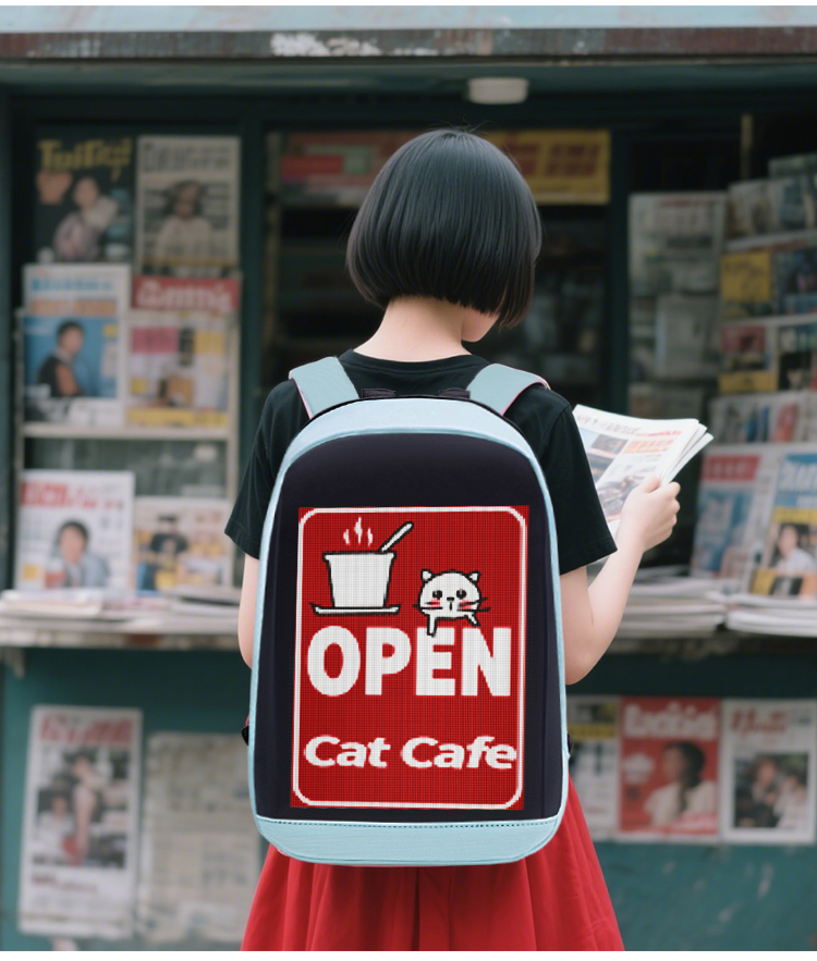 Pixel 96*128 LED Backpack High Resolution Display Backpack with Digital LED Screen Clear Display Photos Women Backpack（images 12）