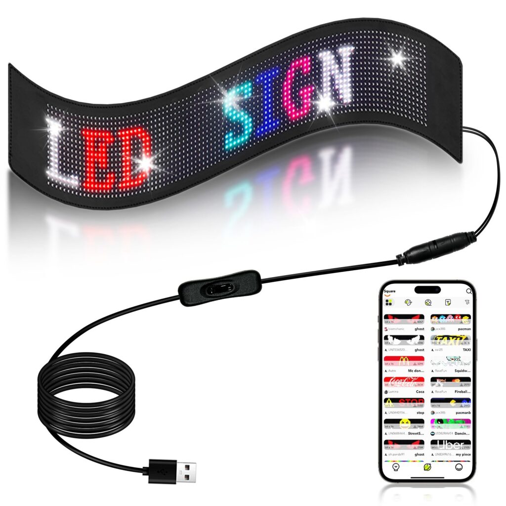 Demon Eye 5V USB Cable RGB DIY Text Animation O...