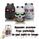 Realistic LED Skull Backpack with Customizable LED Eyes Fairy Tale Daily Commuting Cool Personality Zipper Closure