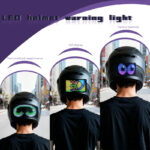 Wireless Motorcycle Helmet LED Safety Light APP Control Turn Signal Warning Brake Light with USB Charging