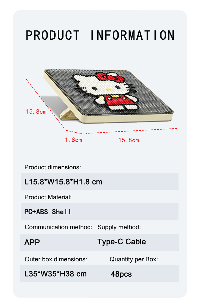64*64 App Smart Fuse Beads Bulk Wholesale Perler Ironing Beads Customizable Smart Led Perler Beads Board（images 9）